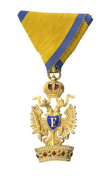 Empire austro-hongrois, Ordre de la Couronne de Fer, restauré en 1816, insigne de 3ème classe en or et émail