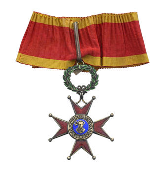 Vatican, Ordre de Saint Grégoire Le Grand, fondé en 1831, croix de Commandeur en vermeil et émail