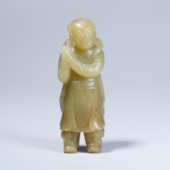 和田黃玉雕童子形擺件