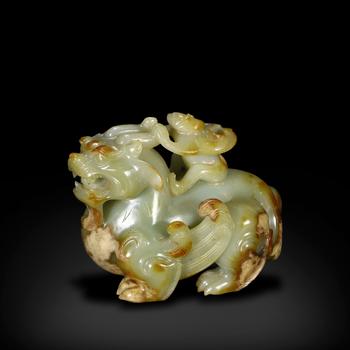 Han Dynasty Jade mythical feathered beast Pixiu