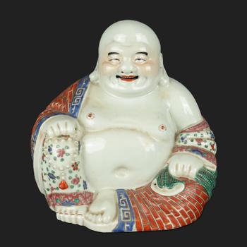 景德鎮(zhèn)製 粉彩彌勒佛坐像