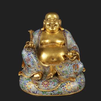 清 掐絲琺瑯財寶彌勒像
