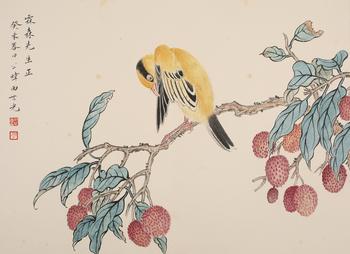 田世光 荔枝小鳥(niǎo)圖