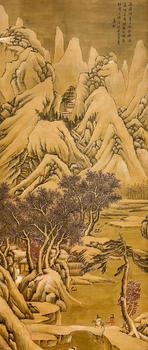 寒山行旅圖[原裝舊裱]