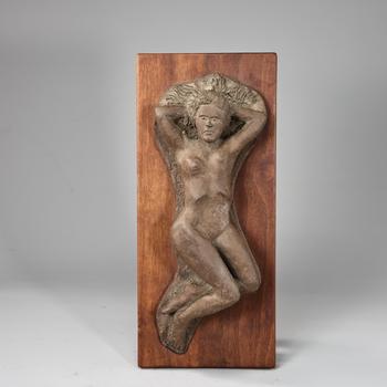 Hand Carved Reclining Female Nude Signed C. Glassoff