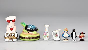 Group Of Miniature Porcelain Figurine Include Limoges, Disney