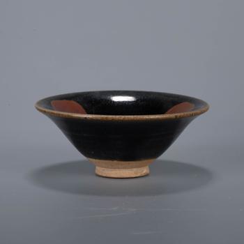 宋 黑釉鐵繪天目盞