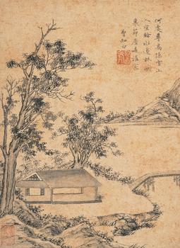 曹知白（1272-1355）?水邨高隱圖