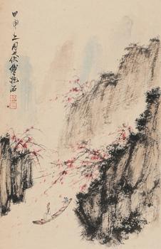 傅抱石 泛舟圖
