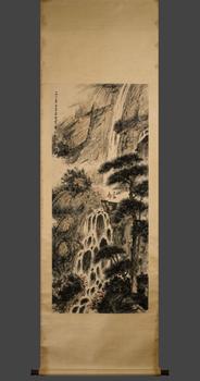 傅抱石山水圖立軸