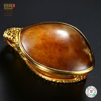 明 白玉包金劍首