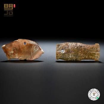 明 玉魚兩件一組
