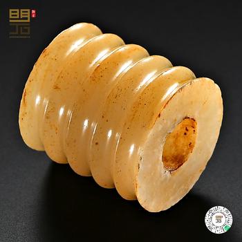 明 白玉弦紋勒