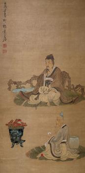 陳洪綬（1598-1652）　人物　絹本立軸