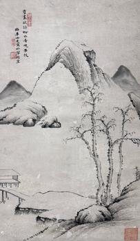 孔璐華 （清）（清）　柳山青晚　紙本立軸