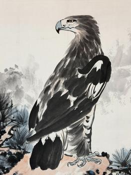 張世簡(jiǎn)（1926-2009）　松鷹圖　紙本立軸