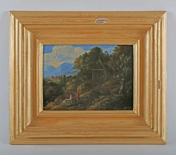 Manner of Gaspard Dughet (Poussin) - Figures in an extensive landsca