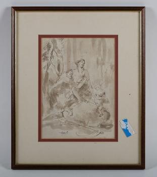 After Giovanni Battistya Tiepolo - Mythological scene, ink and sepia