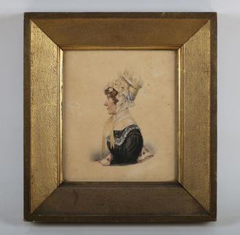 English School (early 19th century) - Profile portraits of two gentl