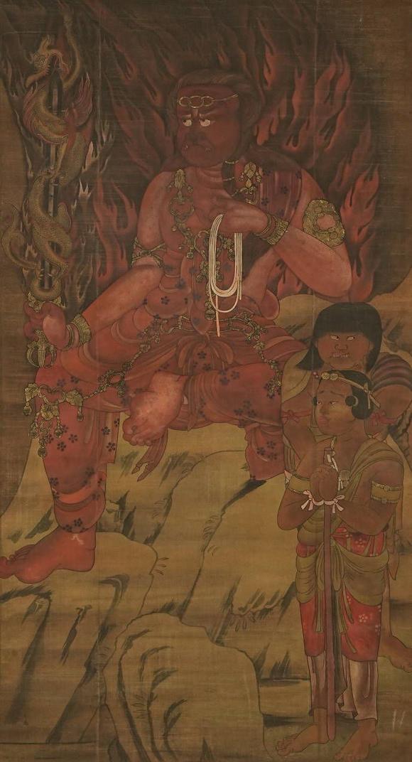 京都祇園會(huì)拍賣|京都祇園會(huì)2026年6月年中拍賣會(huì)17世紀(jì) 不動(dòng)明王佛畫(huà) 絹本掛軸 日本桐箱附