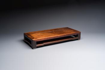A Chinese rectangular hongmu stand, 19th C.