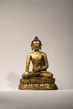 明  索南堅(jiān)贊風(fēng)格銅鎏金阿閦佛像