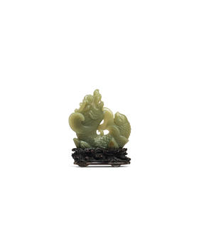清  青玉鰲魚(yú)花插