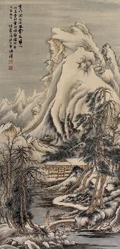 山水 49*100 紙本立軸