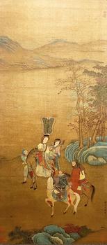 昭君出塞圖 49*110 絹本立軸