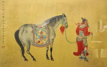 相馬圖 57*36 絹本鏡框