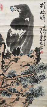 鷹 96*44 紙本立軸