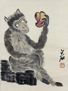 猴 47×35cm 紙本設(shè)色鏡心