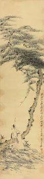 松下高仕 129×32cm 紙本水墨鏡心