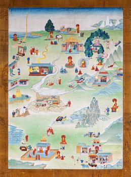 19世紀(jì) 《菩薩本生如意藤》系列唐卡之釋迦牟尼佛本生故事之十六唐卡