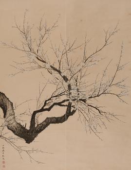 陳少梅  白梅圖