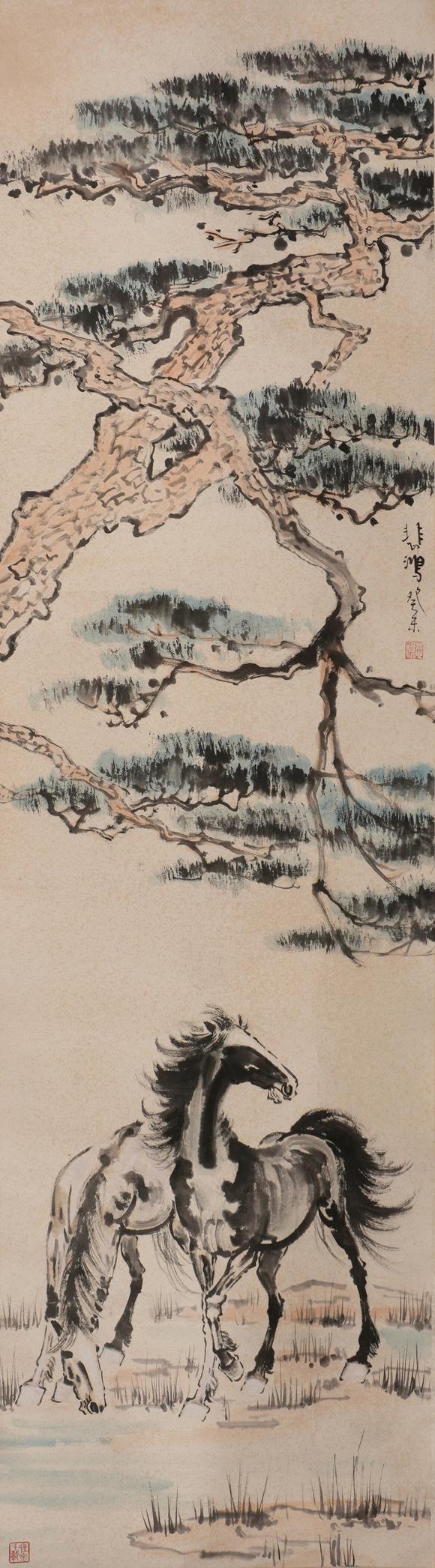 華岳國際徐悲鴻  松蔭雙駿圖