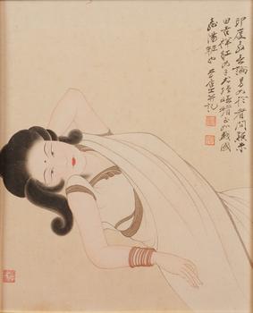 張大千  印度仕女