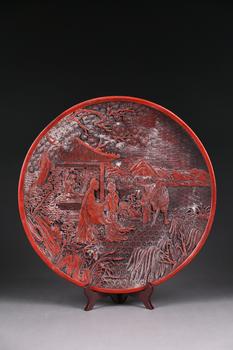 剔紅漆器人物故事紋盤