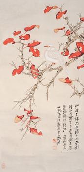 張大千 紅葉白鳩 海外回流