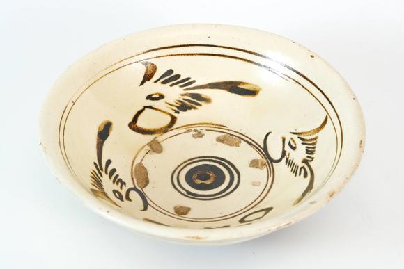 介休窑花鸟纹碗高清大图_易拍全球中山商会"抟古"——老窑瓷器,明清