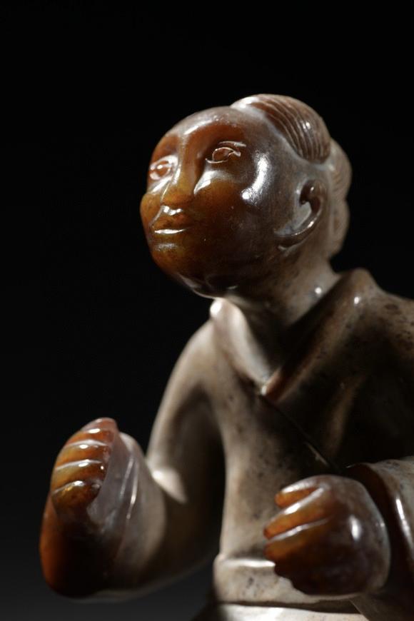 欧洲藏家旧藏高古玉雕人俑