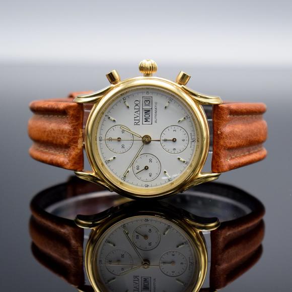 switzerland around 1995, self winding, gold plated cas