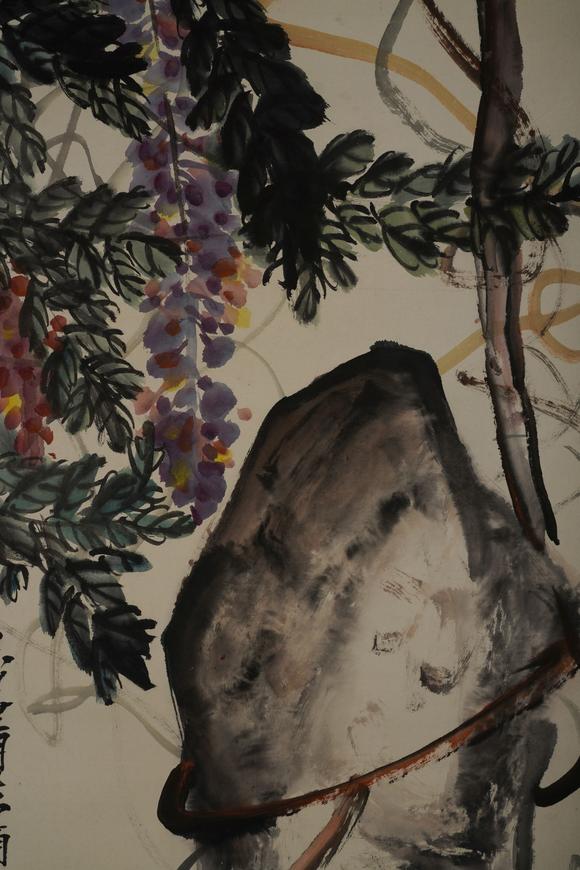 吴昌硕紫藤磐石图