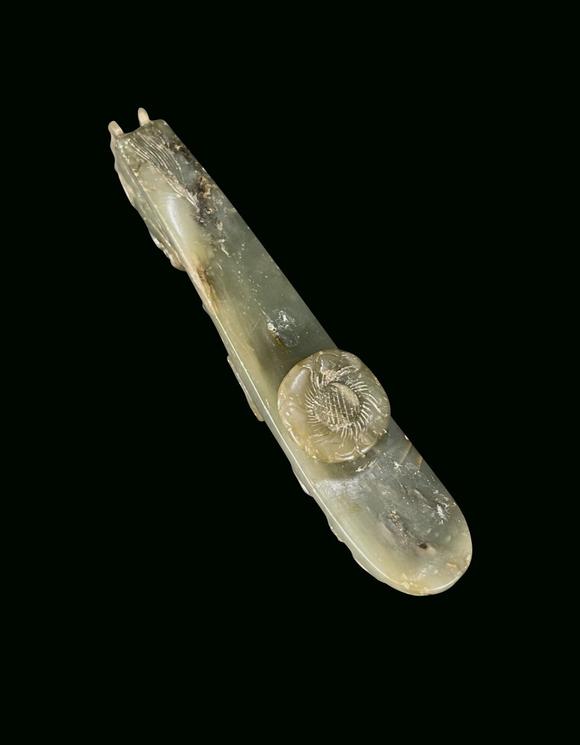 清和田碧玉苍龙教子带钩16441912