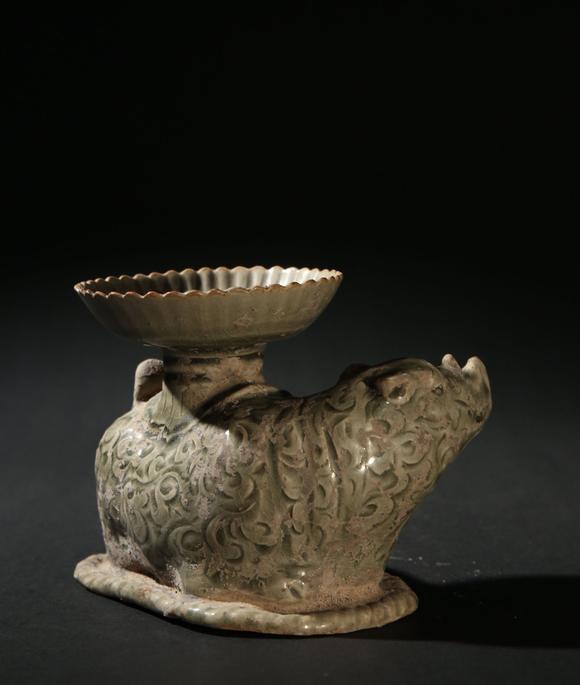 宋代耀州窑犀牛望月灯