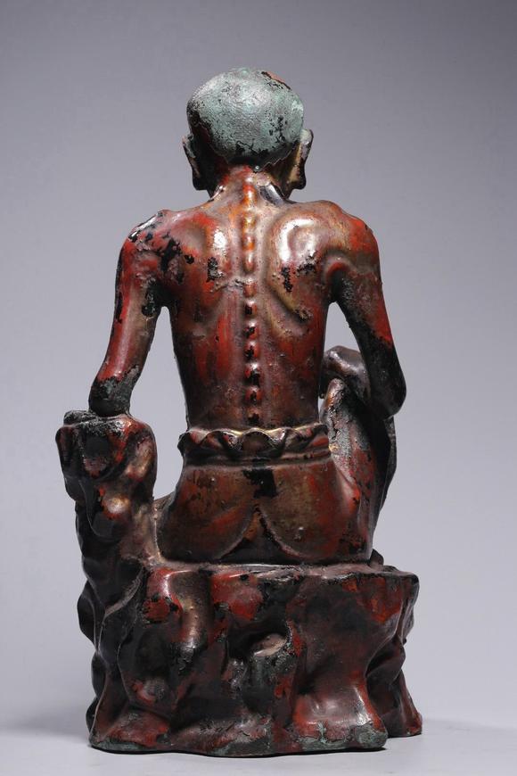 清铜瘦骨罗汉坐像