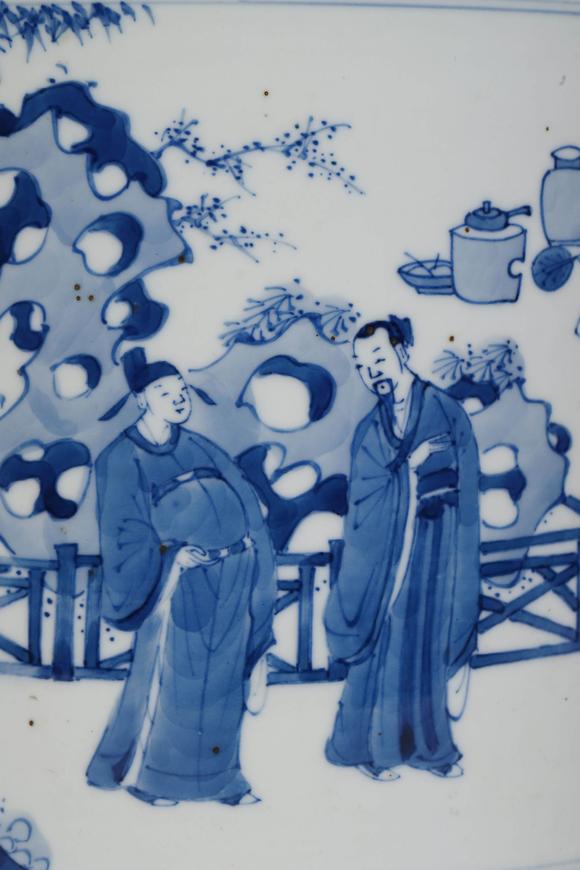 清康熙02青花竹林七贤笔筒