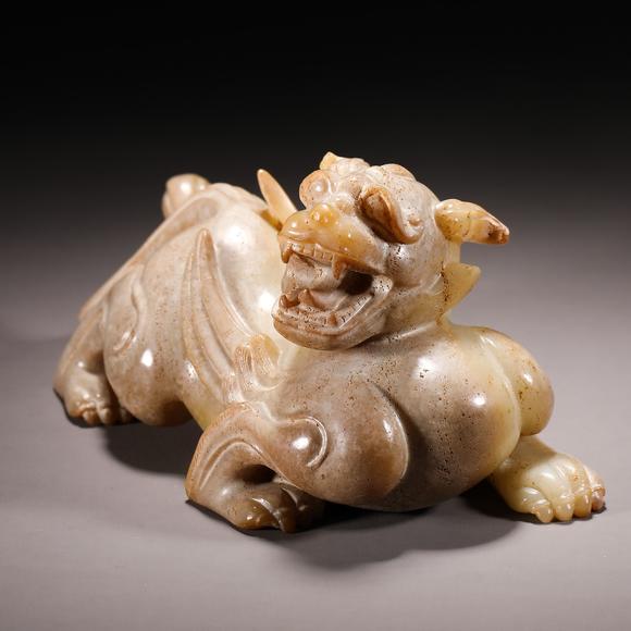 明代和田玉玉兽