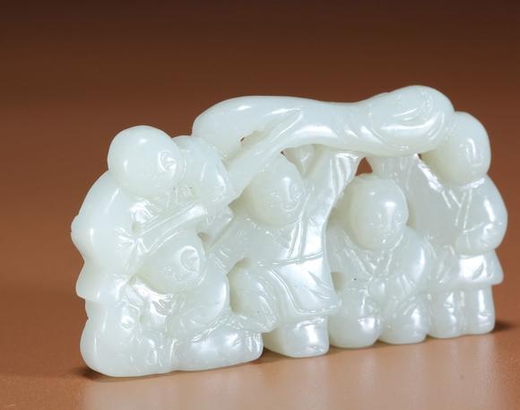 清和田玉五子登科笔搁