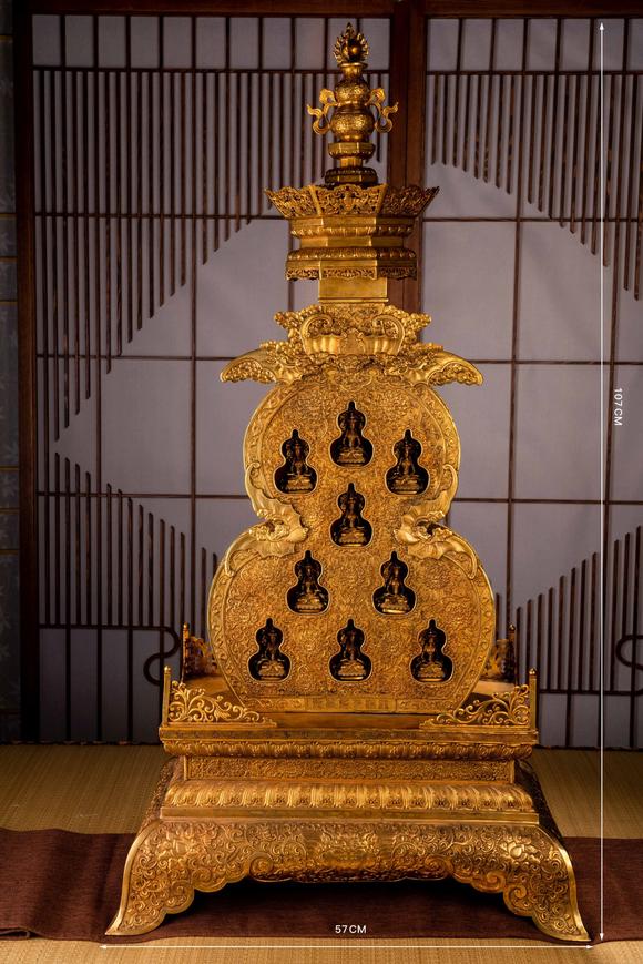 日本东海名古屋清代鎏金葫芦纹佛龛